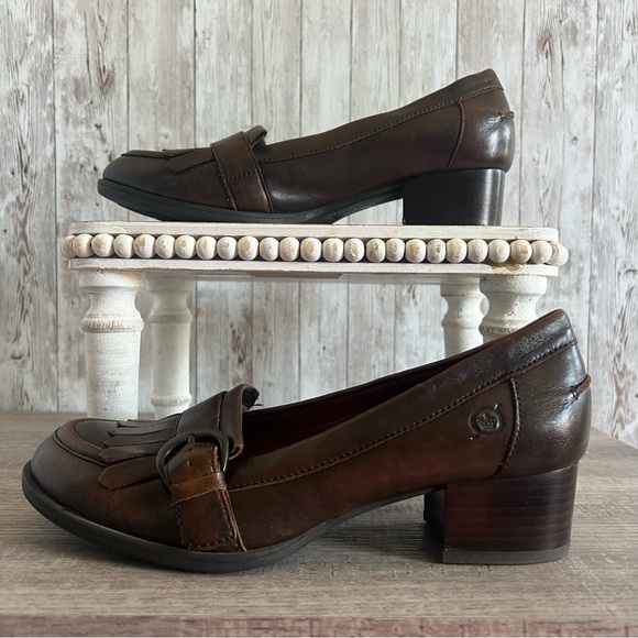 Born Classic Brown Heeled Loafers for Women 7 - Picture 3 of 7